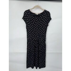 Boden Amelie Black And Pink Polka Dot Knee Length Dress Women 4 Preppy Retro
